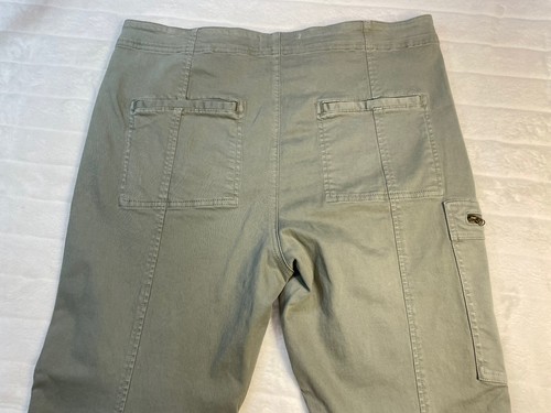 Anthropologie Pantalone donna crop Capri verde cotone cargo zip tg 32 - Foto 3 di 9