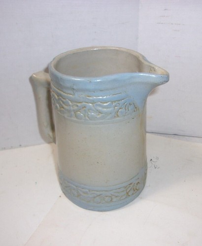 Vintage blau & weiß Steinzeug Keramik Krug Land Bauernhof Antiquitäten