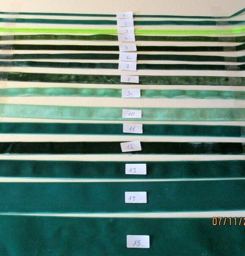 Samtband Grün,viele Varianten,je 3 m, 2 m oder 1,5m,waschbar,farbecht, Qualität - Bild 2 von 14