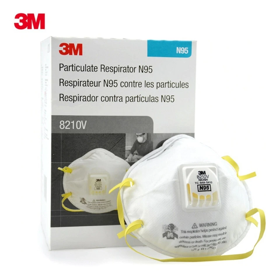 3M 8210V N95 Particulate Respirator Protective Dust Masks Exhalation Valve 10/BX - Image 4 of 4