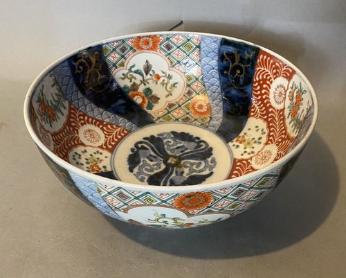 Antique Oriental Imari Porcelain 9.5" Serving Bowl - Picture 7 of 8