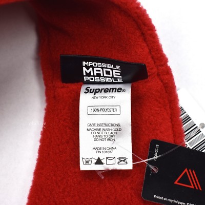 NWT Supreme NY Classic Logo Polartec Fleece Men's Headband Red