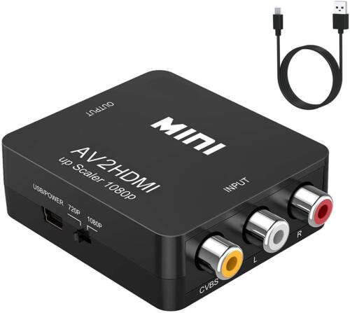 RCA to HDMI Converter,Mini Composite AV to HDMI Video Adapter Box for Smart T...