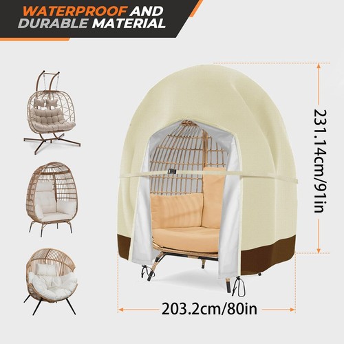 Outdoor Patio Hanging Egg Chair Cover Double Waterproof Oxford Outdoor Pod - Picture 2 of 10