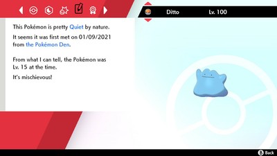 Pokemon Sword and Shield - 5 IV Ditto with 0 SPEED IVs Quiet Nature (TRICK ROOM) | eBay