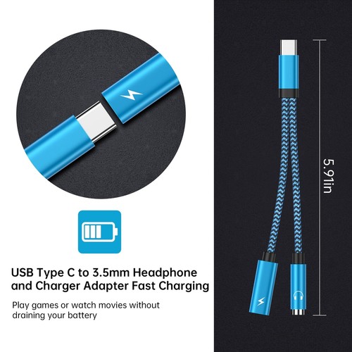 Samsung Usb Type C To 3.5mm Headphone And Charger Adapter60w Pd Charging Port To - Picture 5 of 7
