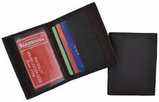 Mens Bifold Leather Slim Credit Card Holder Style ID Mini Brown Thin Wallet New