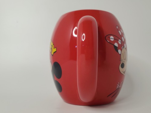 Disney Mickey Mouse & Minnie Kiss Red & Black Barrel Curved Cup Mug 18oz - Picture 2 of 11