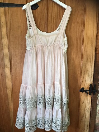 A Star Lovely Pink & Cream Girls Summer Dress Size S/M - Picture 3 of 3