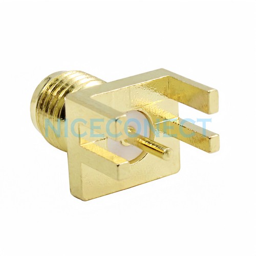 5x Conector de soldadura de brida ancha de montaje en PCB de extremo de enchufe hembra SMA 1,6 mm - Imagen 5 de 6