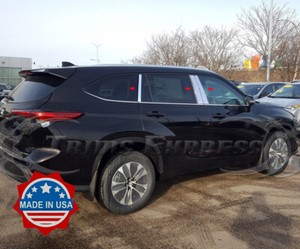 fit-2020-2021-Toyota-Highlander-6Pc-Pillar-Post-Stainless-Steel-Trim-Door-Cover