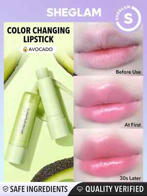 Sheglam Pout PHresh Adjusting Colour Changing Lipstick Avocado Green To Pink