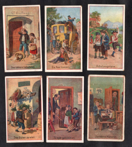Victorian Public School Life Rare AG German Card Set 1899 Teacher Pupils Cane - Picture 1 of 2
