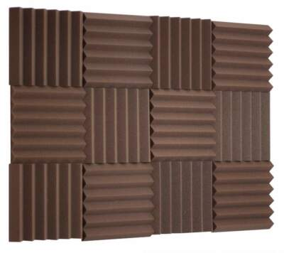 #ad 2quot; Brown Acoustic Wedge Soundproofing Studio Foam Tiles 12 Pack $39.99