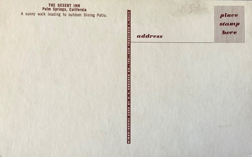 Postal de Palm Springs CA "The Desert Inn" California Mid-Century - Imagen 2 de 2