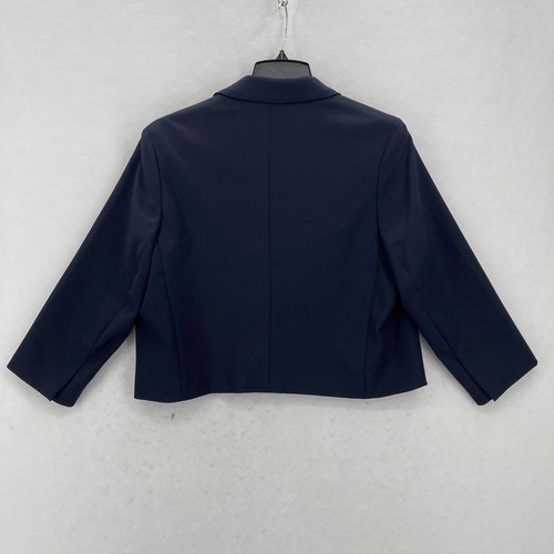 Express Navy Blue Cropped Blazer Jacket Women's Large Business Casual Minimalist - Picture 17 of 22
