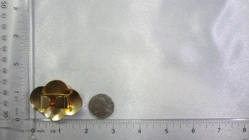 Vintage Cloisonné TIGERLILIE bunte Emaille goldfarbene Metall-Bolo-Krawatte/Schal Slide - Bild 5 von 5