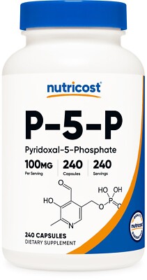 Nutricost P5P Vitamin B6 Supplement 100mg, 240 Capsules (Pyridoxal-5-Phosphate)