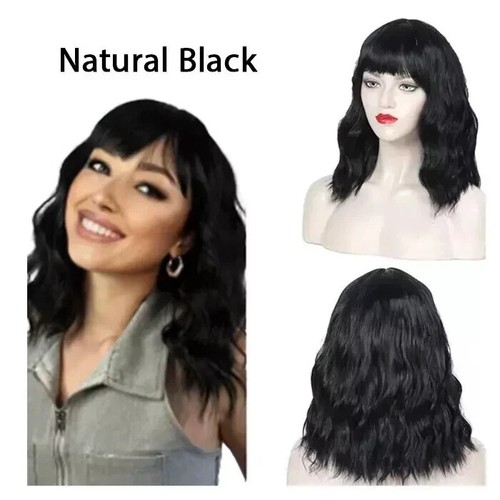 Short Curly Hair Bobs Wigs With Bangs Synthetic Wig For Women Cosplay Partys - Picture 20 of 21
