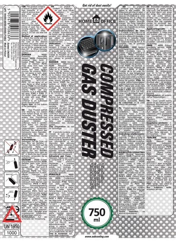48x AABCOOLING H&O Compressed Gas Duster 750ml PRESS-LUFT PRESSLUFT DOSE AIR - Bild 10 von 10