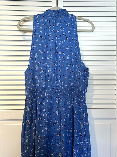 A New Day NWT Blue Floral Smocked Sundress Womens Plus XXL Sleeveless Sun Dress - Picture 2 of 11