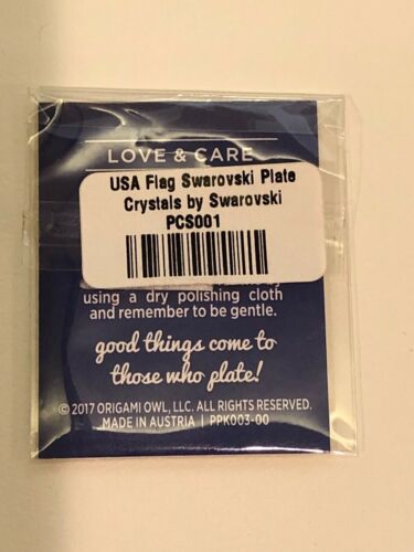 Autentico piatto medaglione origami gufo bandiera USA LG living con cristalli di Swarovski - Foto 2 di 2