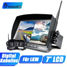 2x Digital Kabellos Rückfahrkamera +7" LCD Split Funk Monitor 12V 24V Für LKW RV