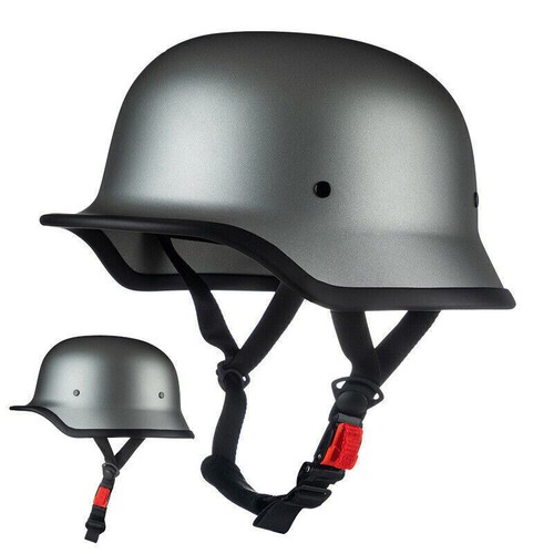 Adult Motorcycle Helmets Half German Skull Cap Scooter Chopper Biker Helmet - Picture 12 of 27