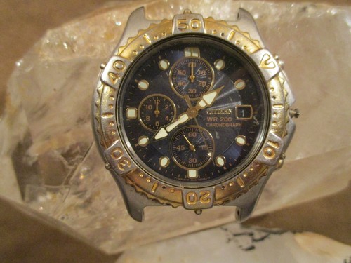 Men's Citizen WR 200 Chronograph Watch 0510-H04490 TA 6N0693 GN-4-S | eBay