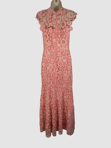 $660 Shoshanna Women's Pink Carlotta Sleeveless Floral-Lace Gown Size 2 - Picture 2 of 3