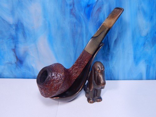 Vintage Tobacco Pipe ALDO VELANI Rusticated bulldog straight 4 panel
