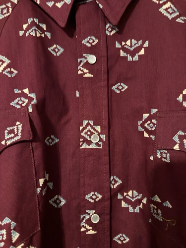 Vintage Corzini Western Pearl Snap Button Western Aztec Long Sleeve Shirt 6XL - Picture 4 of 5