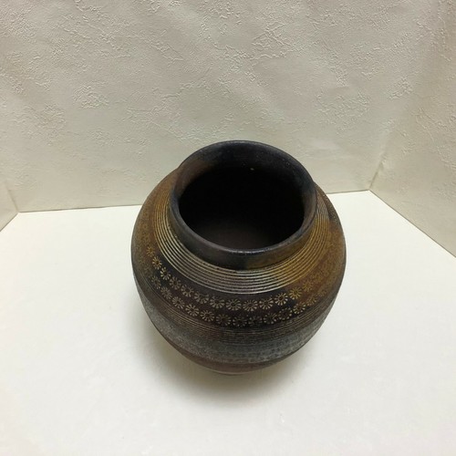 Jarrón asiático japonés vintage hecho de jarrón de porcelana a rayas - Imagen 7 de 8