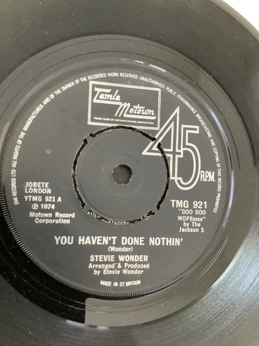 Stevie Wonder. You haven’t done nothin . 7” single VG+ 1974. Motown - Picture 2 of 4