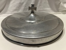 Church Communion Service Round Holder "LID ONLY" Vintage Aluminum 12.75" Brim
