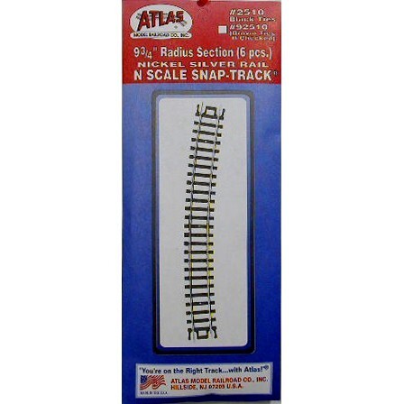 Atlas 2510 N Code 80 9-3/4" Radius Snap Track (6) - Picture 1 of 1