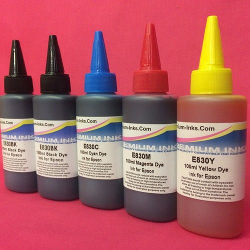 5x100ml Ink Refill Bottles For Epson Stylus B1100 B 1100 A3 Printer - Afbeelding 1 van 4