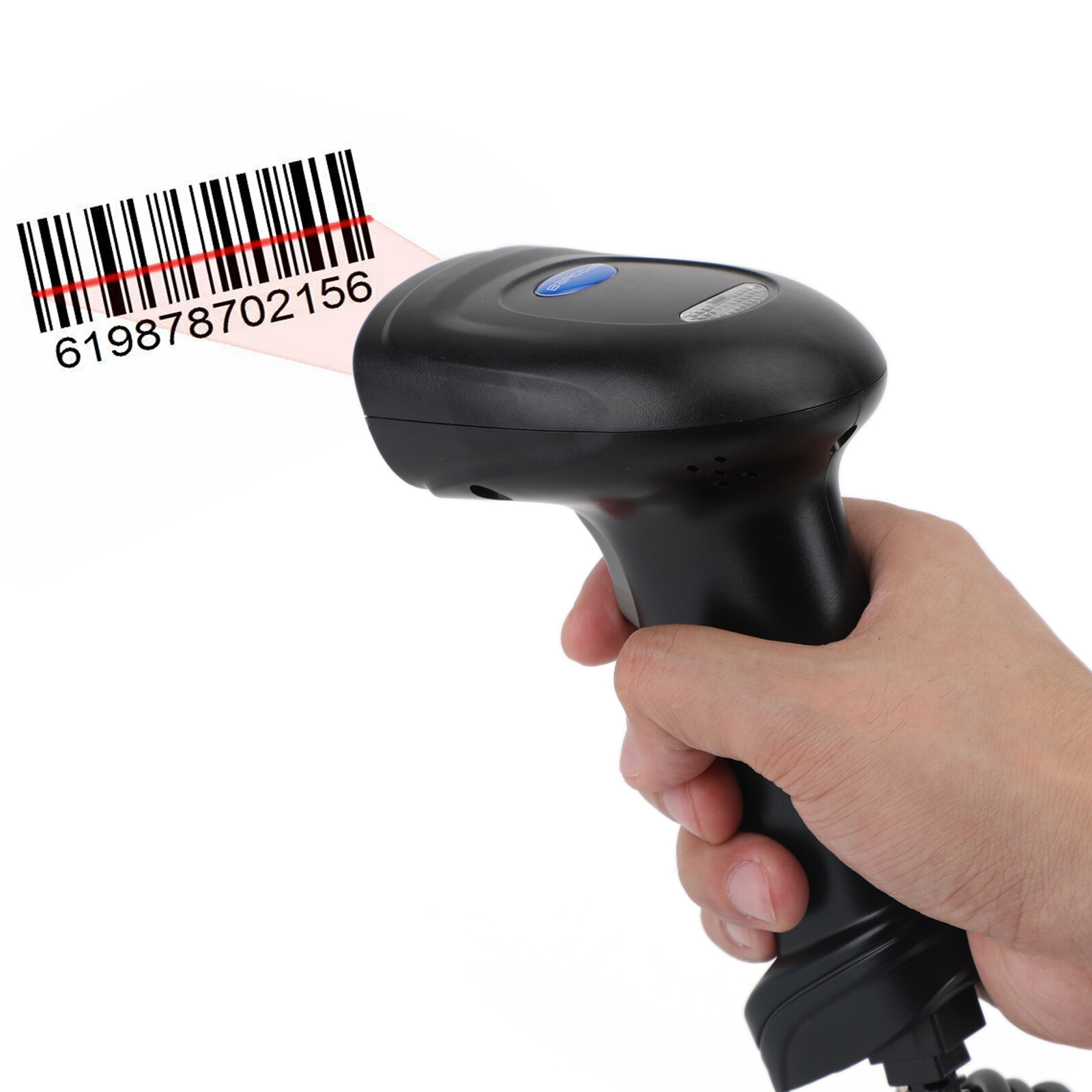 Barcode Scanner USB Wired Black with Stand Handheld Sensing and Intelligent Scan Bar Code Scan Automatic for POS System NVLFHY Barcode Scanner USB Wired Black with Stand Handheld Sensing and Intelligent Scan Bar Code Scan Automatic for POS System NVLFHY