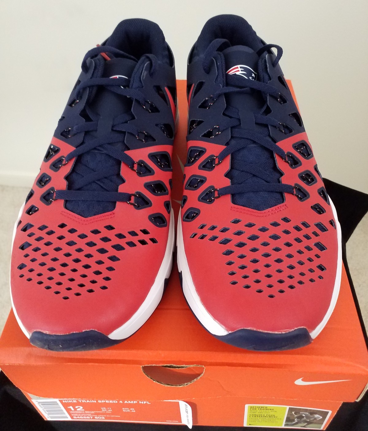 Nike Train Speed 4 AMP NFL New England Patriots Shoes Sz 11 11.5 12 12.5 13 Pk