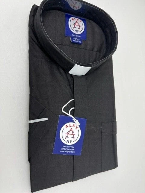 Camicie uomo MANICA CORTA premium CLERGY,CATTOLICHE,PRETE camicie 100% COTONE - Immagine 3 di 4