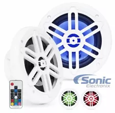 Belva BMRGBWH 500W 6.5" 2-Way Water-Resistant Marine Speakers w/ RGB White