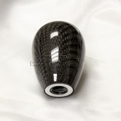 JDM PVC Leather Red Stitch Manual Shift Boot + T-R Carbon Fiber Shifter Knob - Picture 6 of 8