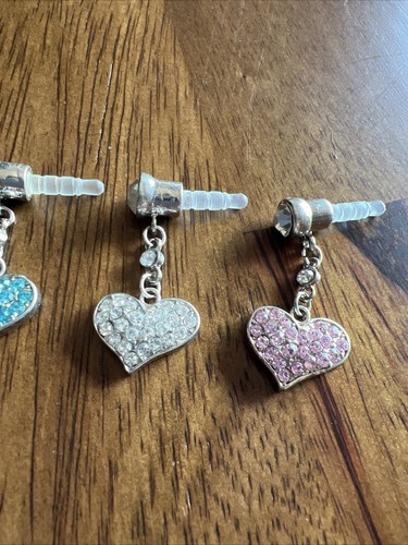 Set Of 100 3.5mm Crystal Heart Anti Dust Earphone Plug Stopper for Iphone NEW - 第 4/8 張圖片