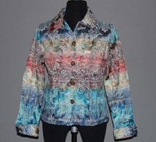 Coldwater Creek Brocade Jacquard Filigree Colorful OMBRE Lgtwght Jacket WMS PXS