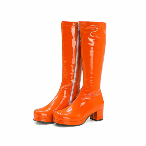 Gogo Retro Boots Women Knee High Ladies Modern 1950S 60S 70S Boots Fancy Vintage - Picture 24 of 24
