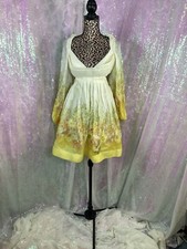 ZIMMERMANN Bralette Floral Linen/Silk Minidress Lemon Meadow Sz US12/AU4 NWT
