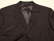 Brooks Brothers Mens Blazer sz 41R Long Sleeve 3 Button Solid Gray 100 Wool
