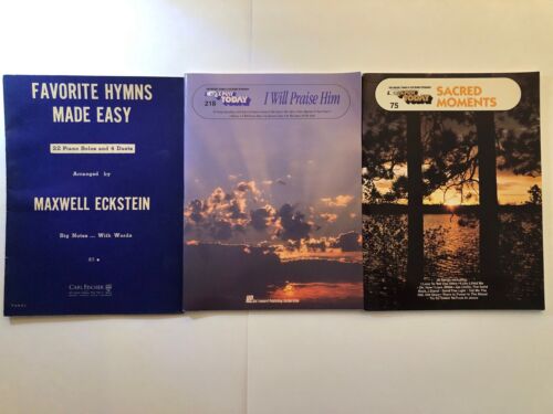 Hymn Songbook Lot: Favorite Hymns Made Easy/I Will Praise Him/Sacred Moments