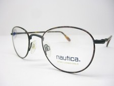 New Vintage Eyeglass Frames Nautica Italy Mod J26 Demi Amber Retro Round 48 NOS