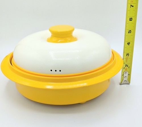 RangeMate Round YELLOW Nonstick Microwave Cooker Grill Steamer Cookware - Picture 11 of 12